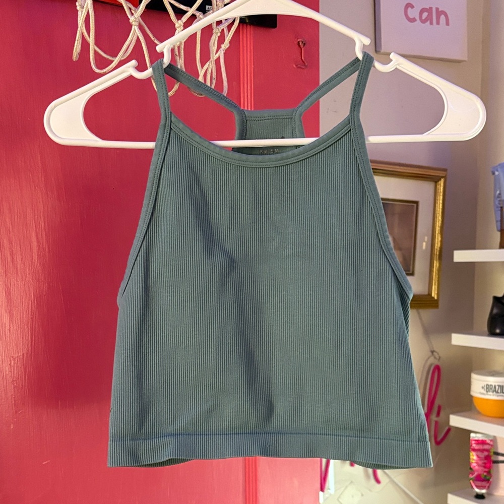 Women's Teal Ribbed Tank Top